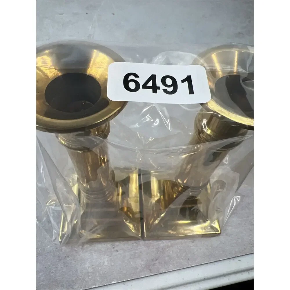 Vintage Brass Candle Sticks Pair of 2 Heavy‎ 6.25”Square Base